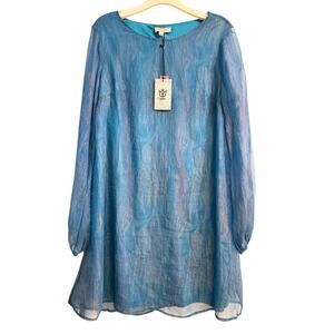 Andree By Unit 1X Blue Iridescent Lined NWT Dress Party Church Going out